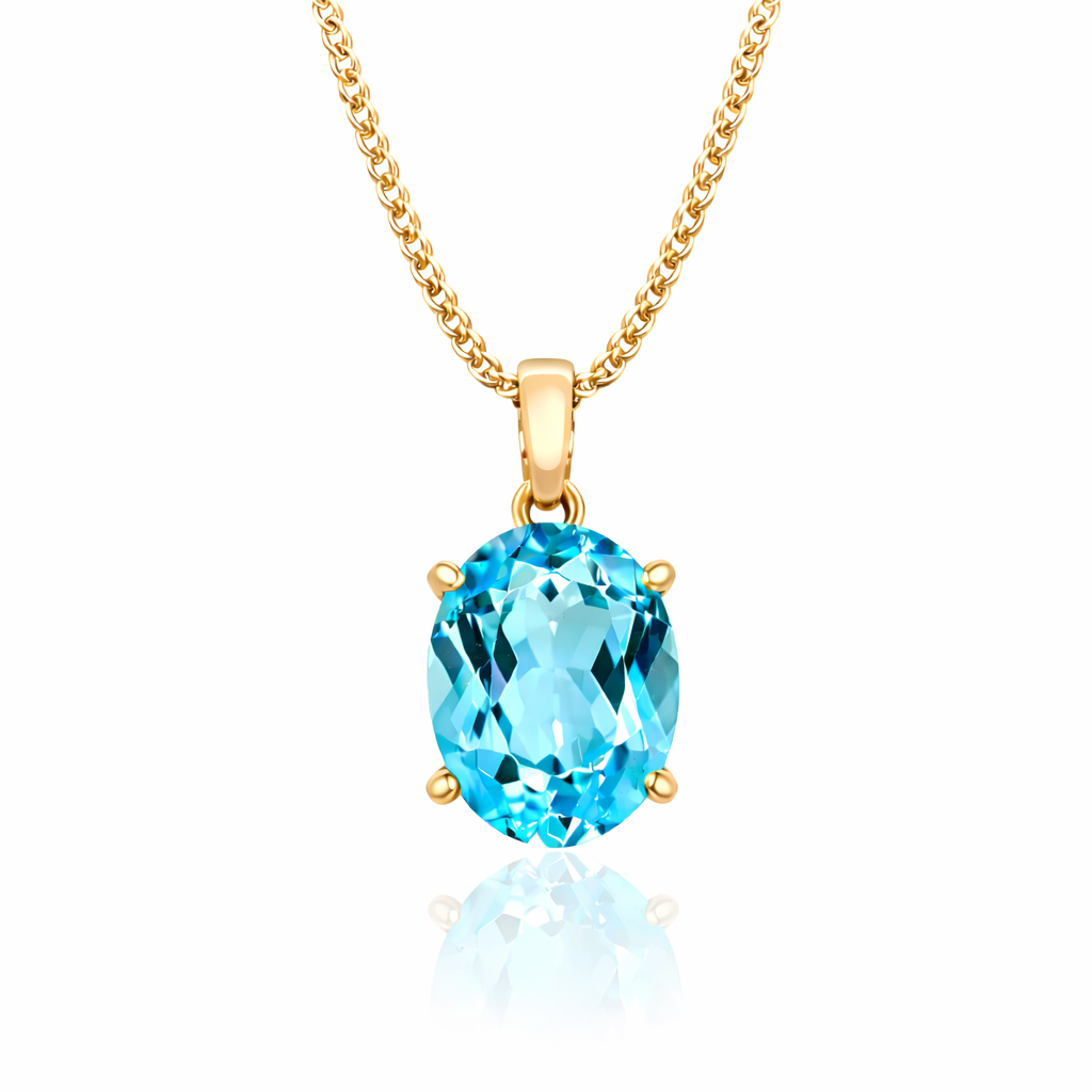 L’Orée Oval Solitaire Gemstone Pendant