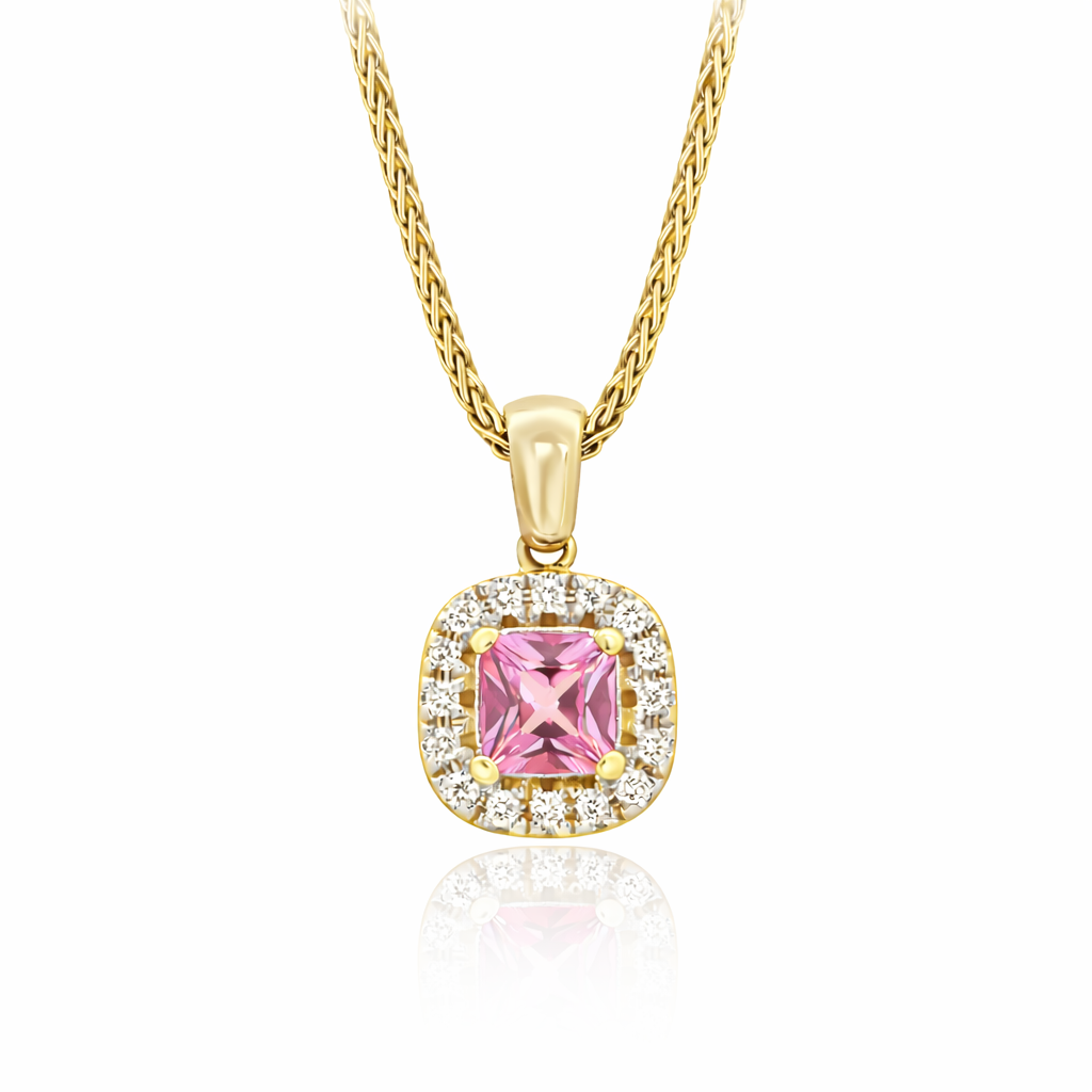 L’Orée Cushion Cut Pink Sapphire Pendant