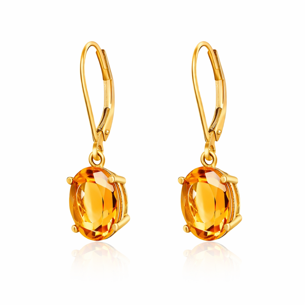 L’Orée Oval Citrine Drop Earrings