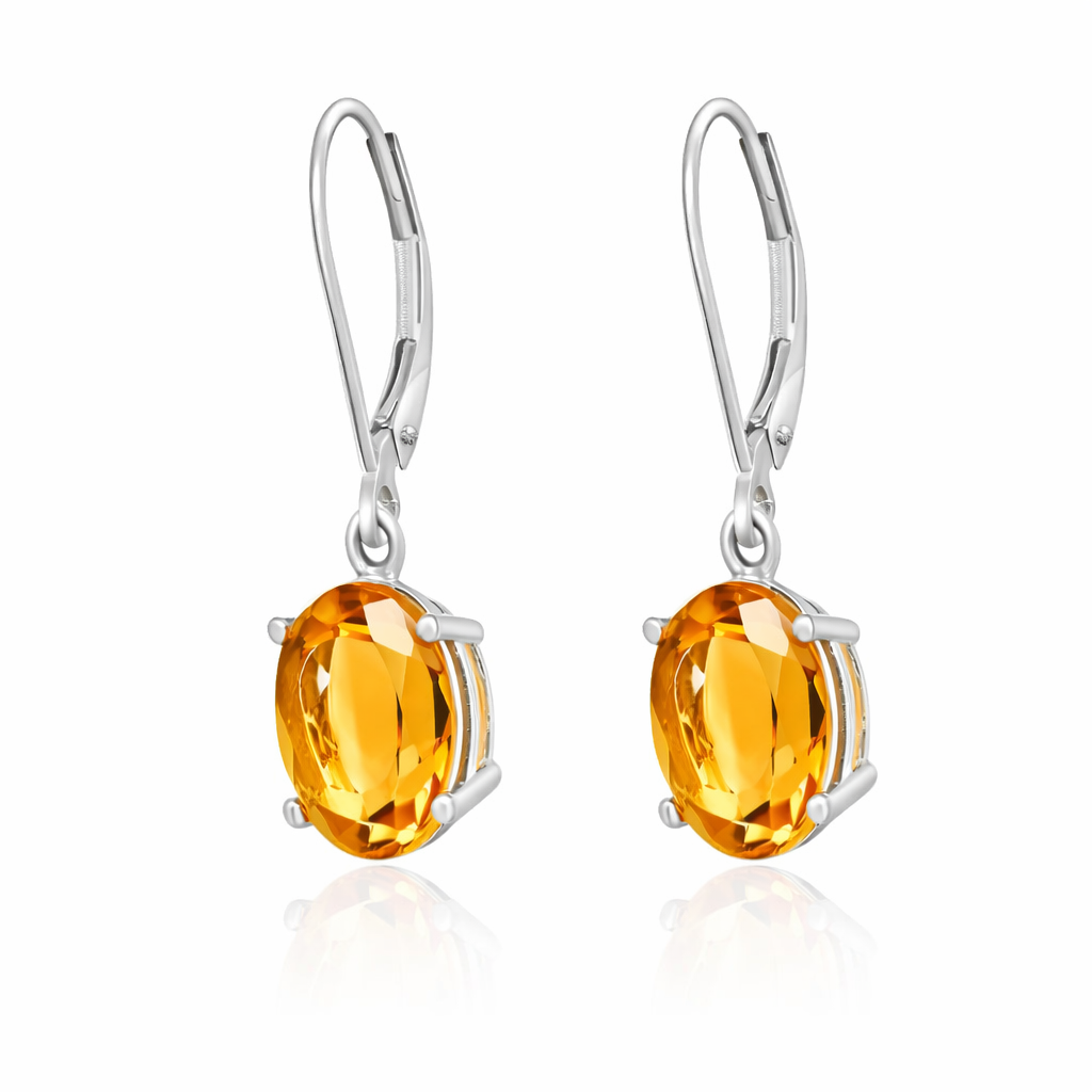 L’Orée Oval Citrine Drop Earrings
