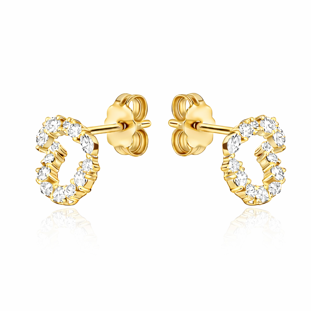 L’Orée Geometric Heart Stud Earrings