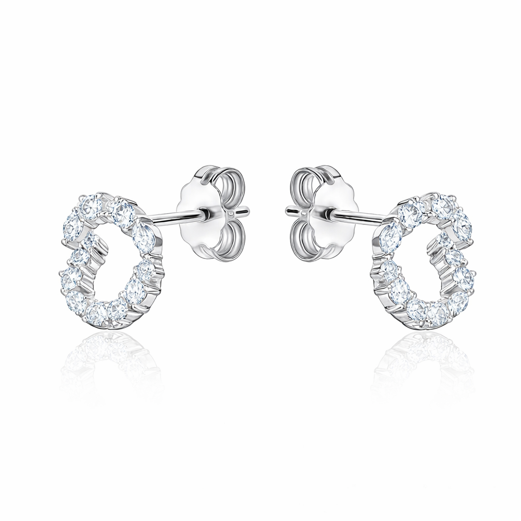 L’Orée Geometric Heart Stud Earrings