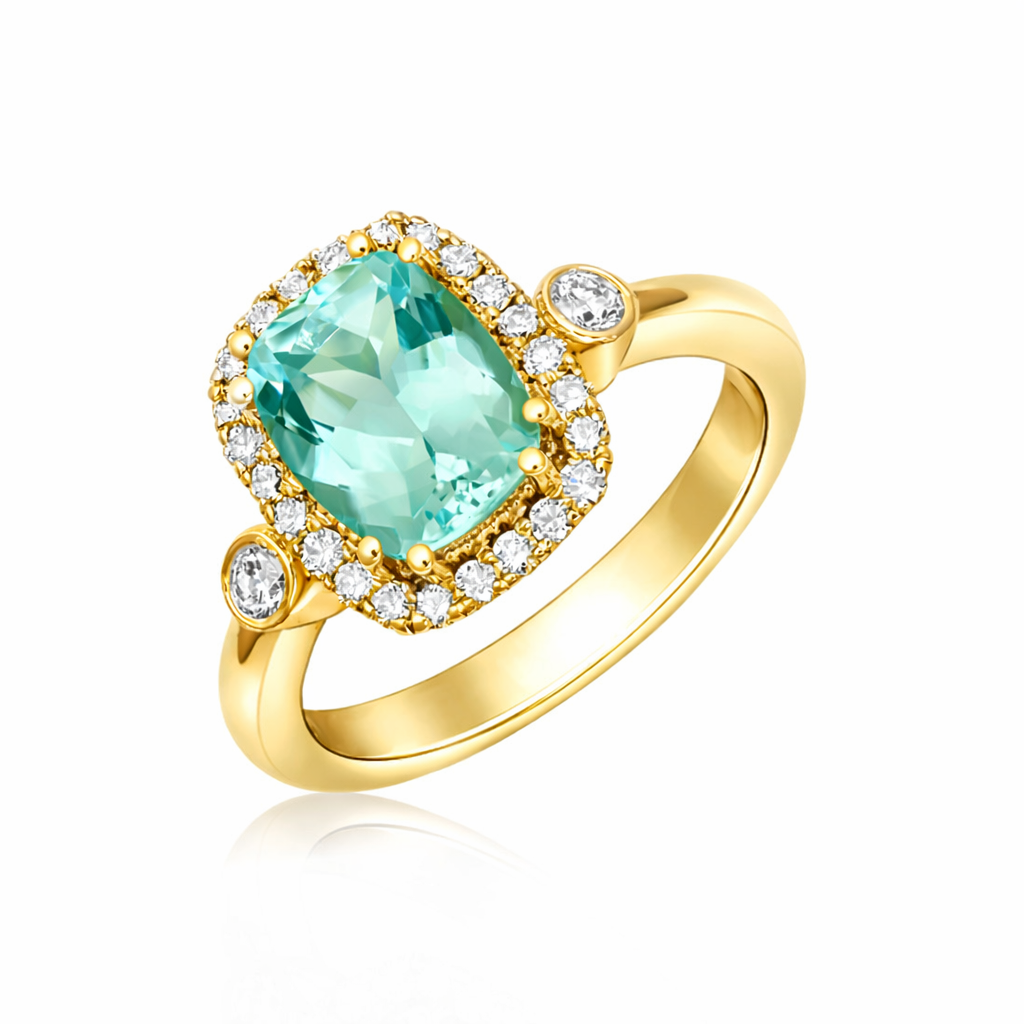 L’Orée Aquamarine Halo Ring