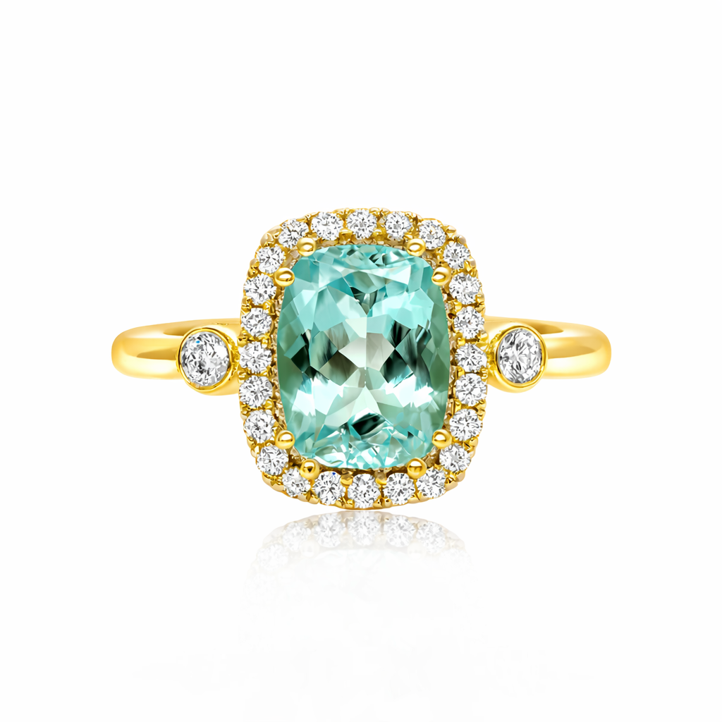 L’Orée Aquamarine Halo Ring