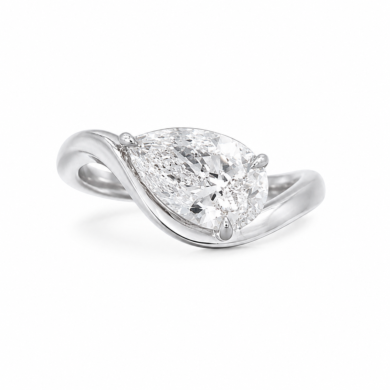 L’Orée Pear Cut Lab Grown Diamond Pinky Ring