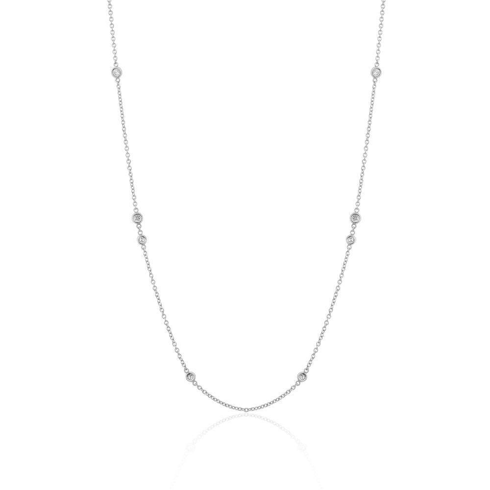 L’Orée Diamond Bezel Set Station Necklace