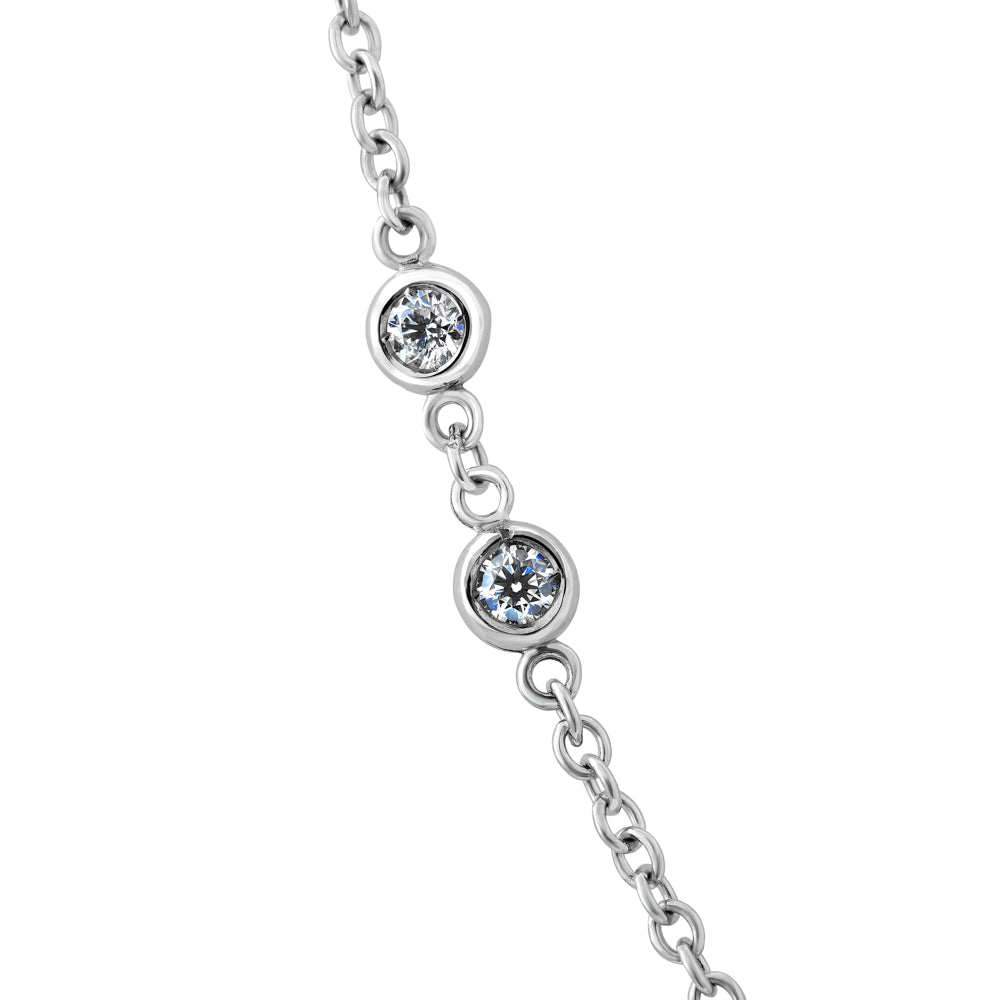 L’Orée Diamond Bezel Set Station Necklace