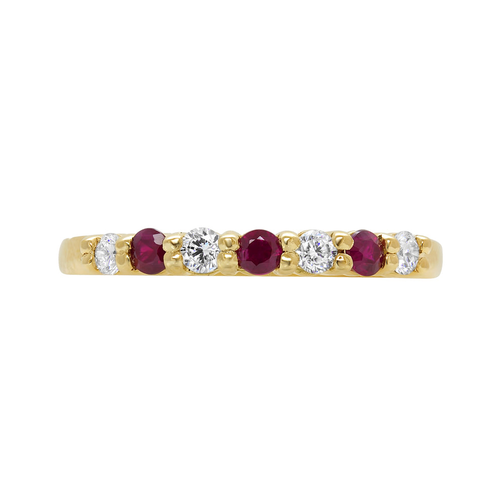 L’Orée Tri-Ruby Diamond Band