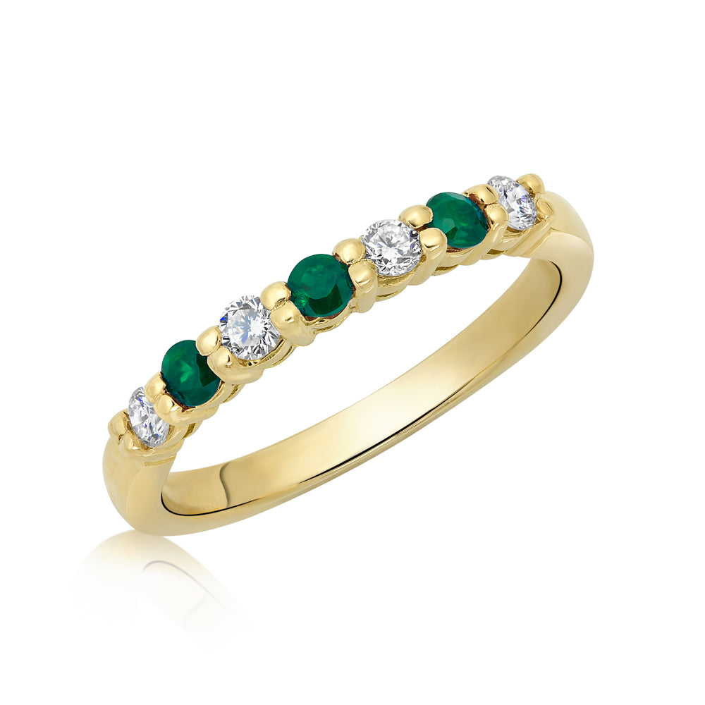L’Orée Tri-Emerald Diamond Band