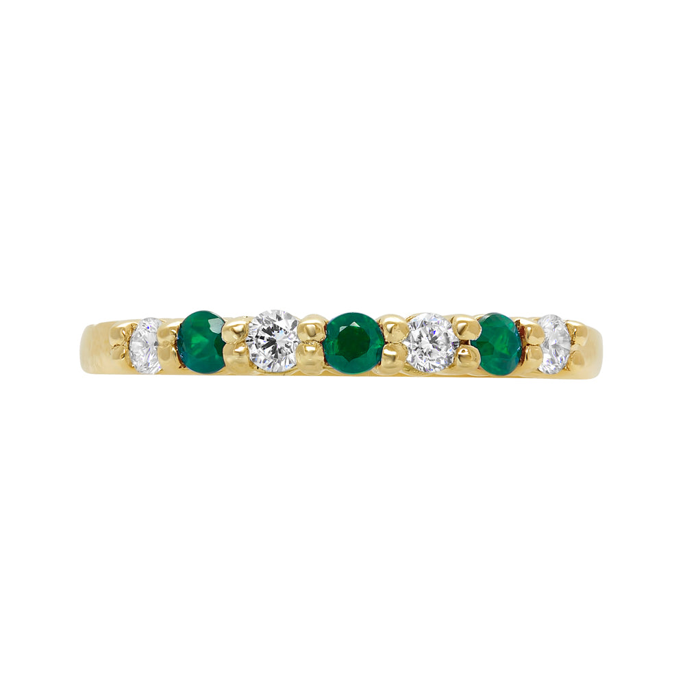 L’Orée Tri-Emerald Diamond Band