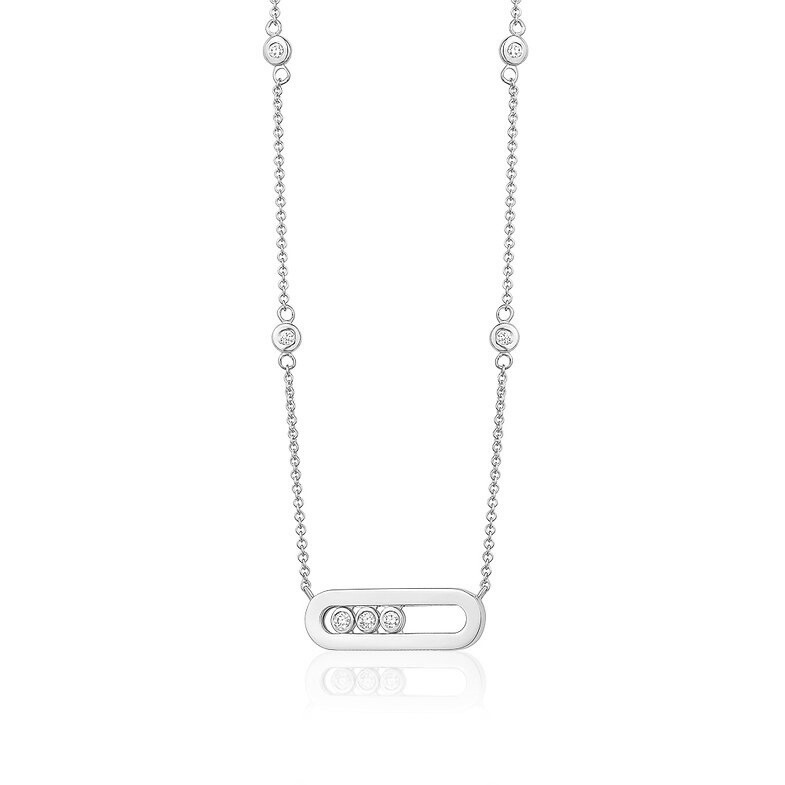 L’Orée Floating Diamond Bar Necklace