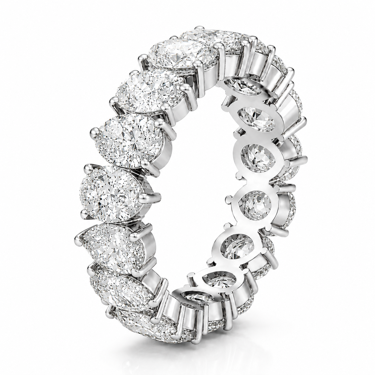 L’Orée Alternating Pear Shape Lab Diamond Eternity Ring