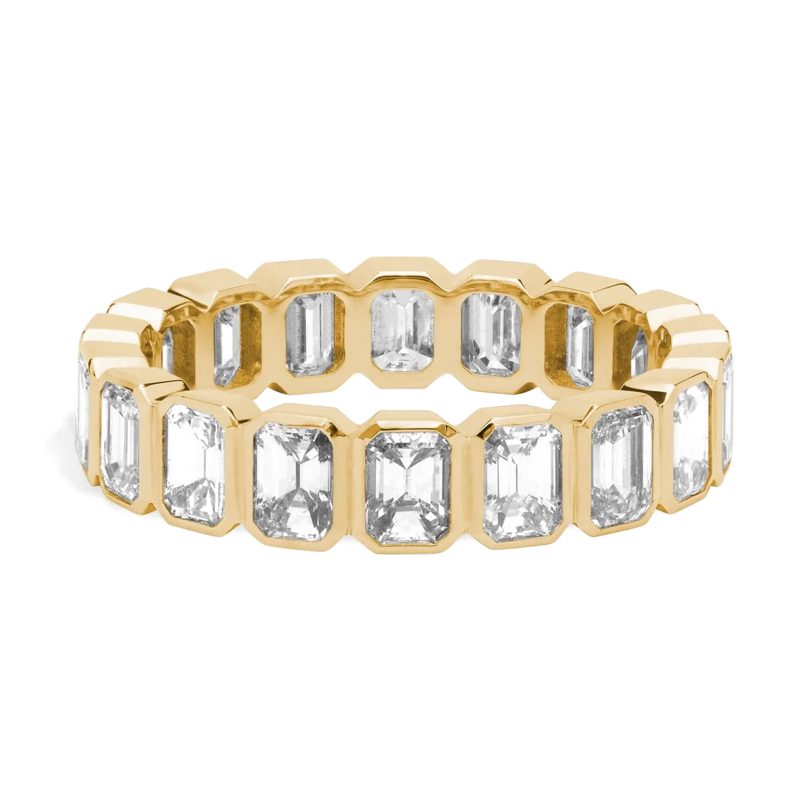 L’Orée Lab Diamond Emerald Cut Bezel Set Eternity Ring