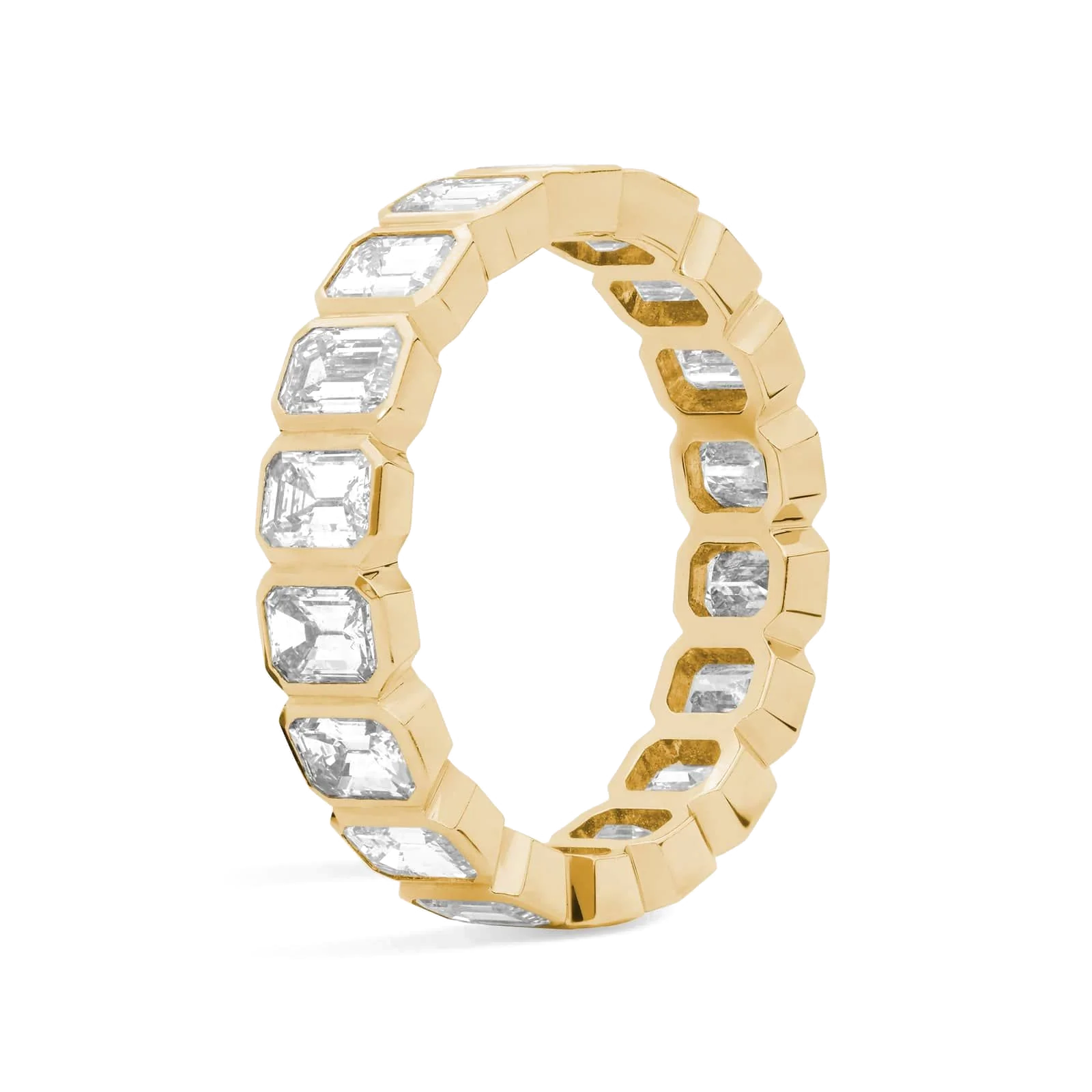 L’Orée Lab Diamond Emerald Cut Bezel Set Eternity Ring