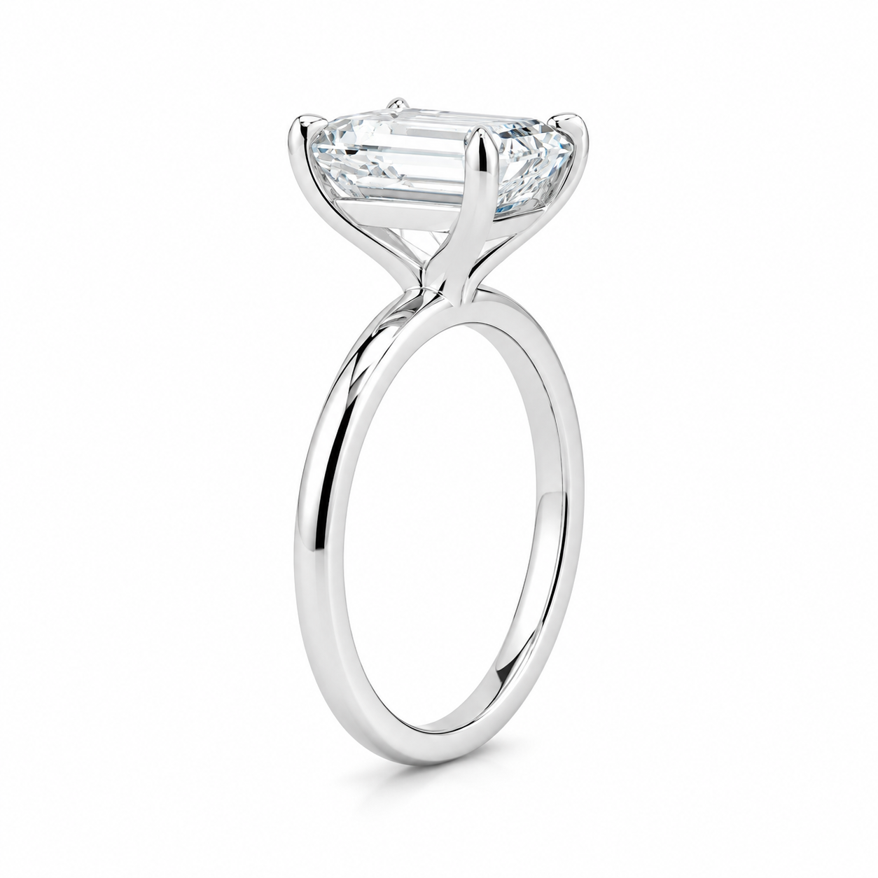 L’Orée Two Carat Center Emerald Cut Solitaire Lab Diamond Engagement Ring