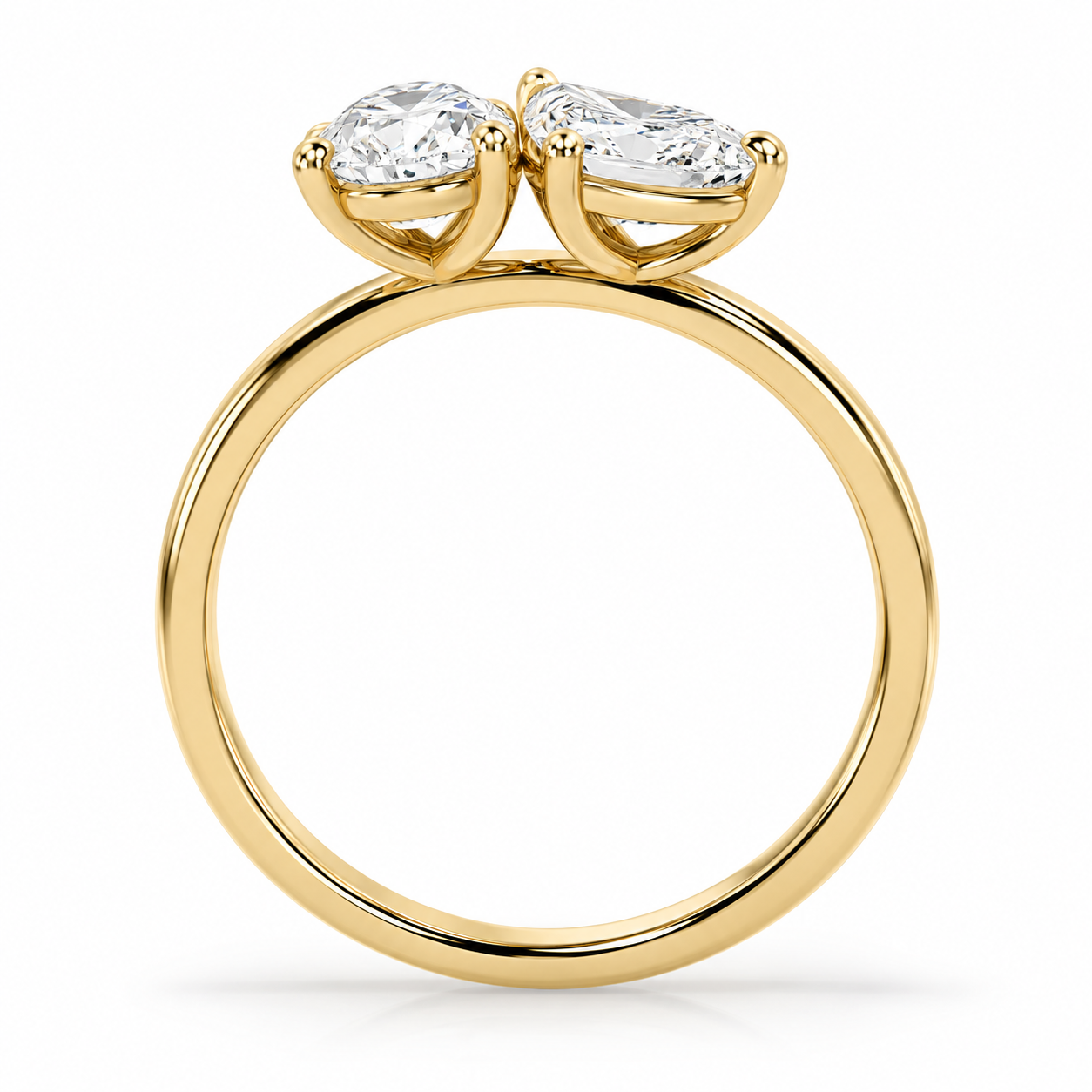 L’Orée Two Carat Toi et Moi Pear and Oval Cut Engagement Ring