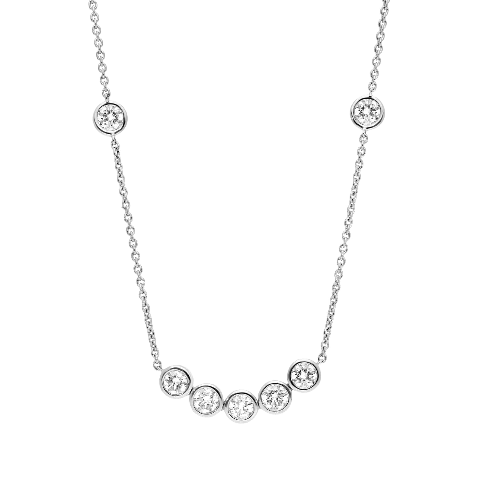 L’Orée Bezel Set Lab Grown Diamonds Smile Necklace