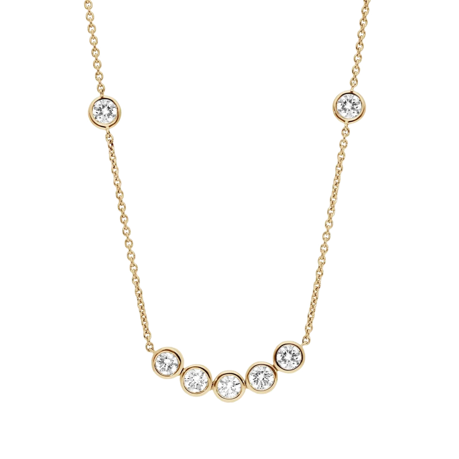 L’Orée Bezel Set Lab Grown Diamonds Smile Necklace