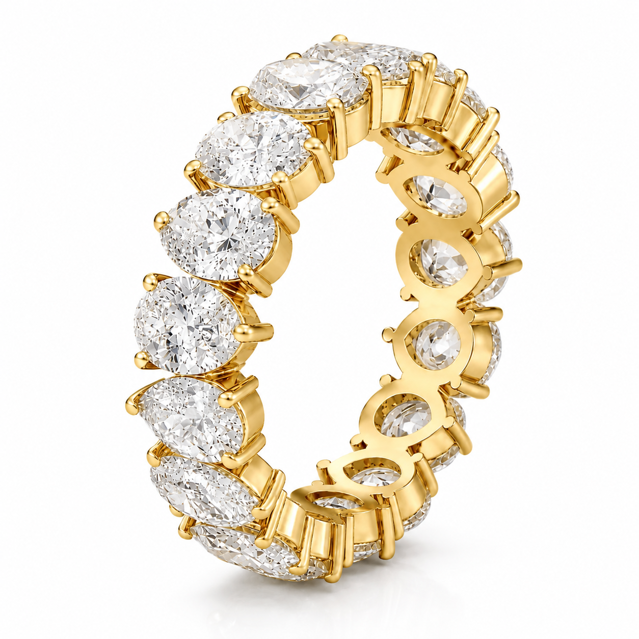 L’Orée Alternating Pear Shape Lab Diamond Eternity Ring