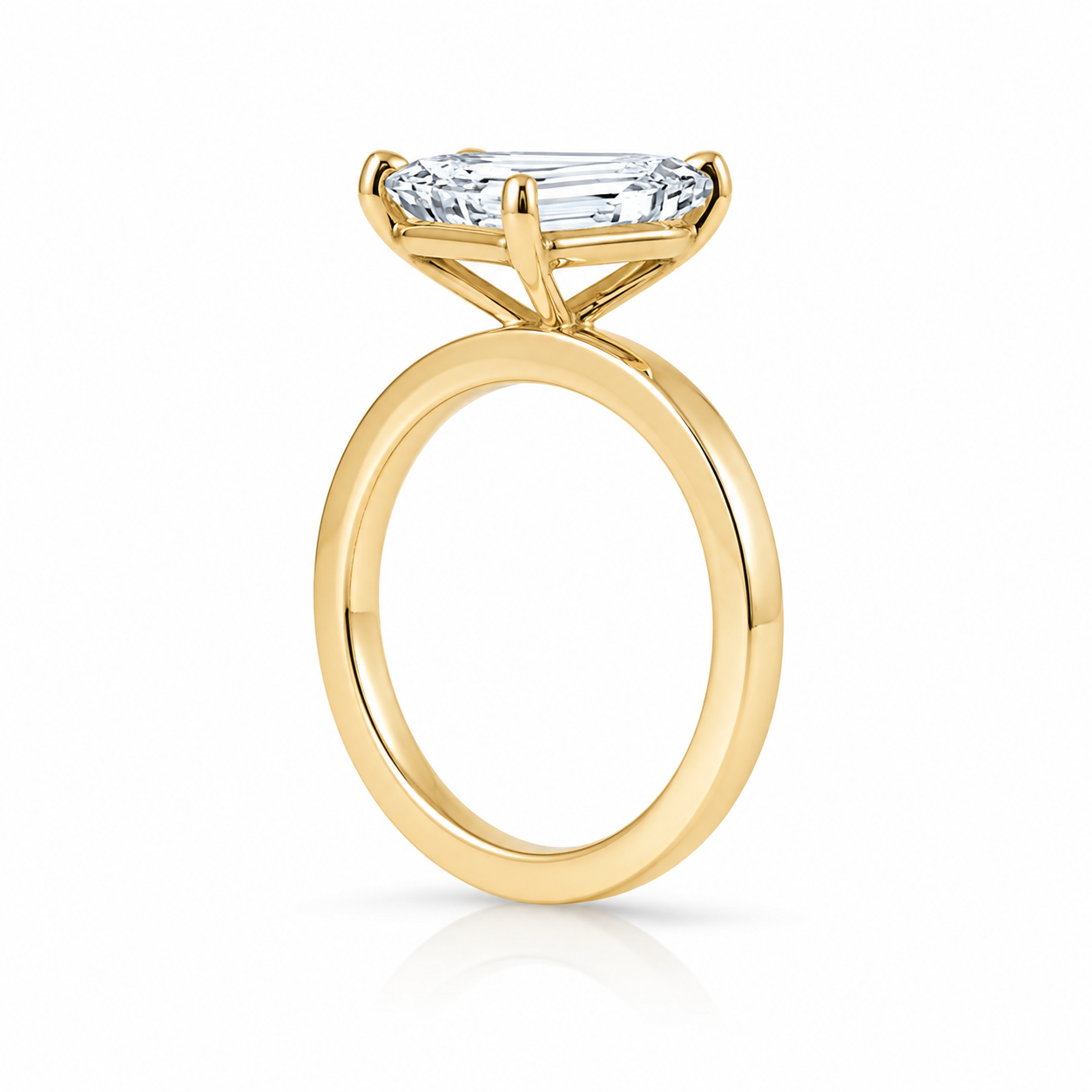 L’Orée Two Carat Center Elongated Cushion Cut Solitaire Lab Diamond Engagement Ring