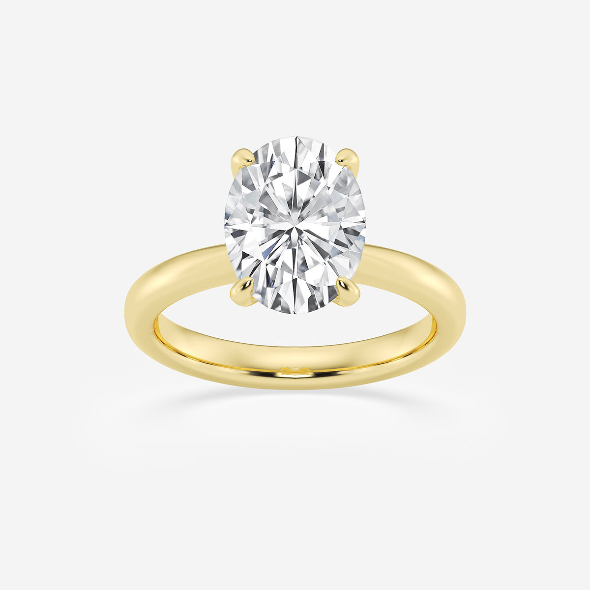 L’Orée Three Carat Center Oval Lab Grown Diamond Solitaire Engagement Ring