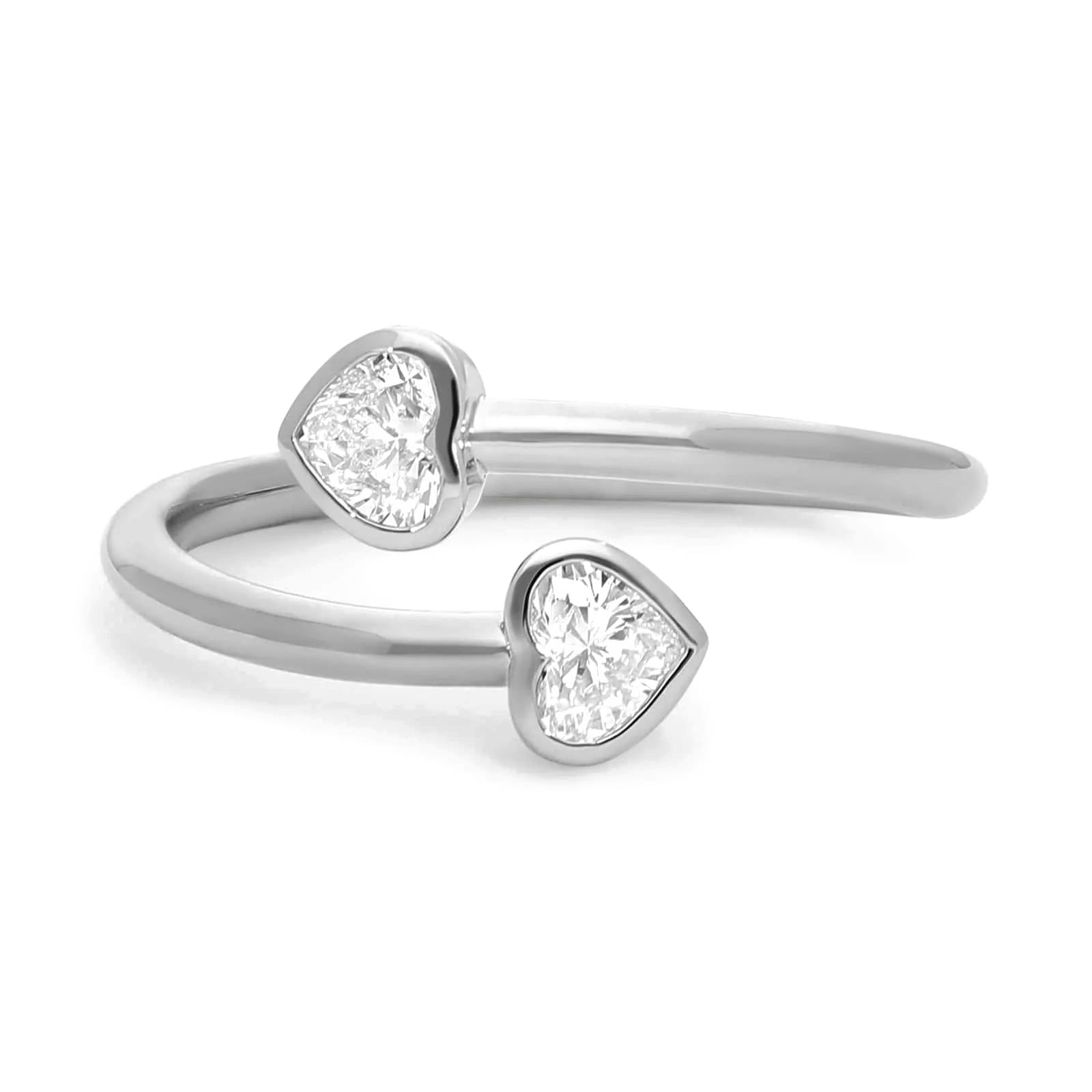 L’Orée Bezel Set Wrapped Lab Diamond Heart Wrap Ring