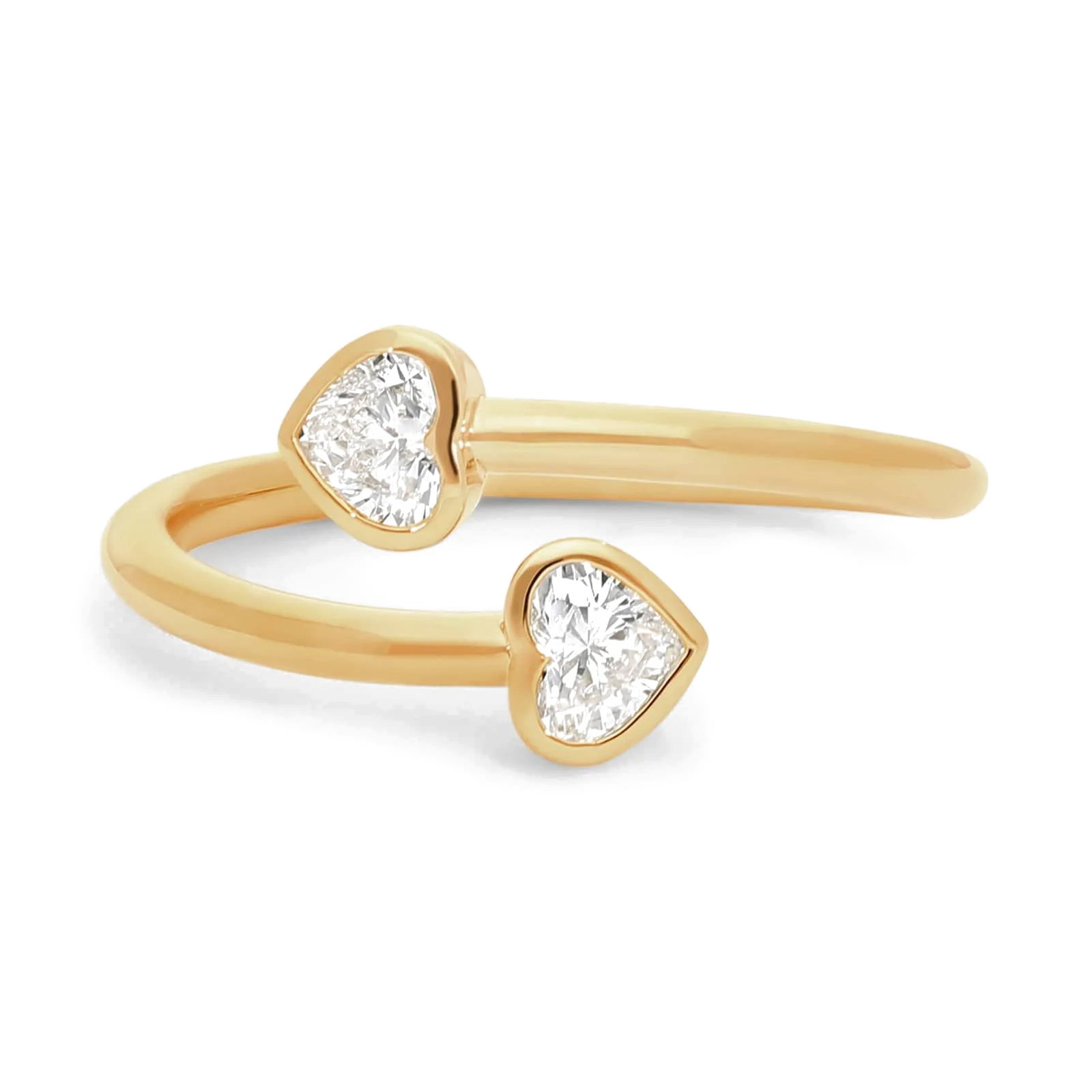 L’Orée Bezel Set Wrapped Lab Diamond Heart Wrap Ring