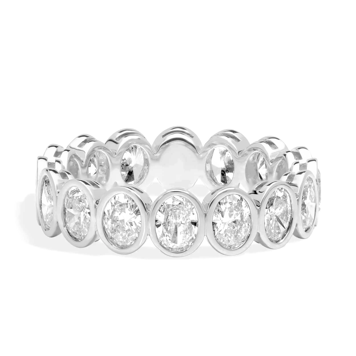 L’Orée Lab Diamonds Oval Cut Bezel Set Eternity Ring