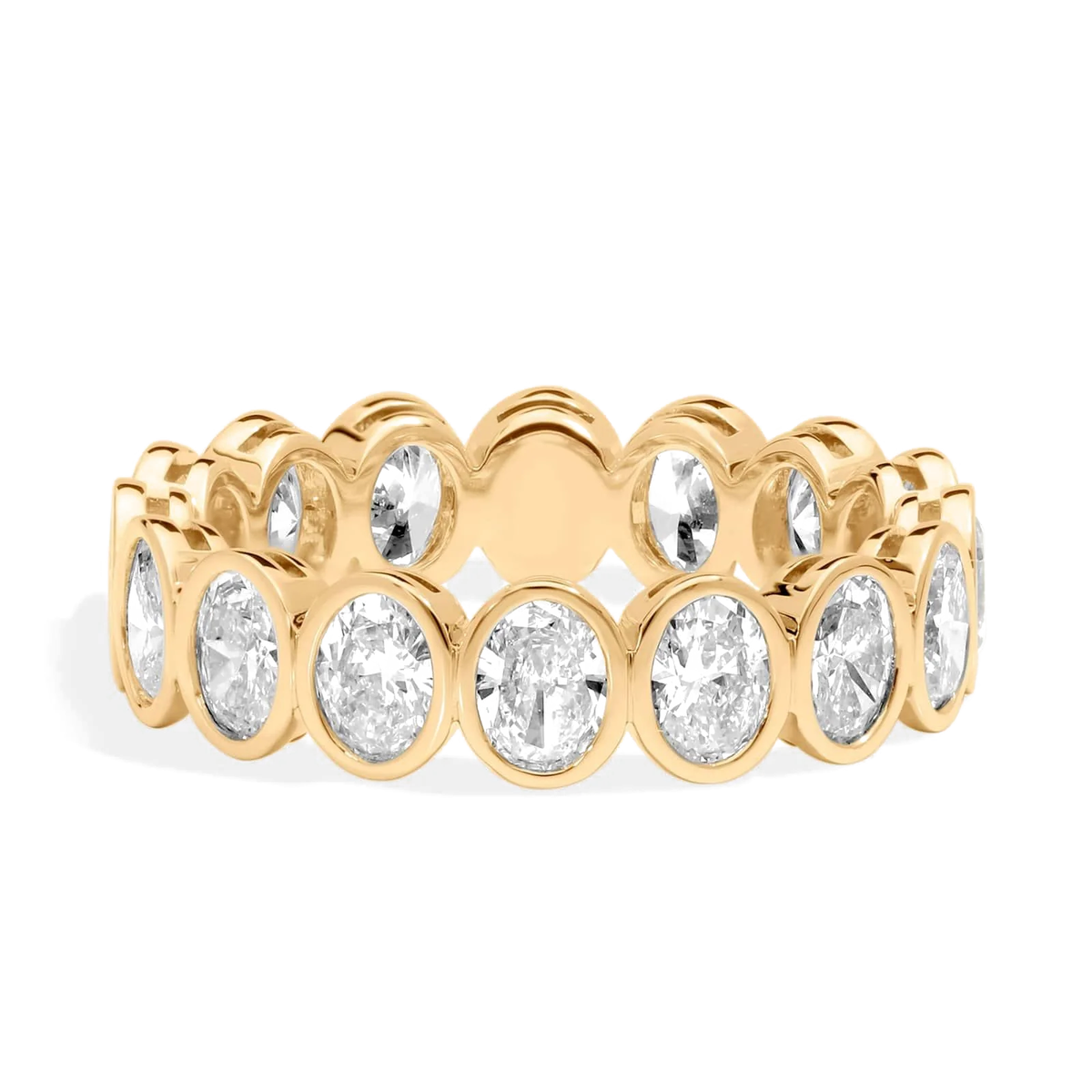L’Orée Lab Diamonds Oval Cut Bezel Set Eternity Ring