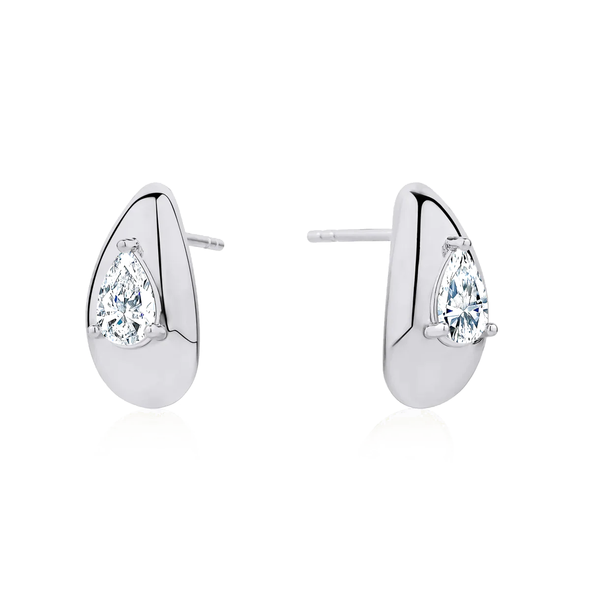 L’Orée Lab Grown Tear Drop Puff Earrings