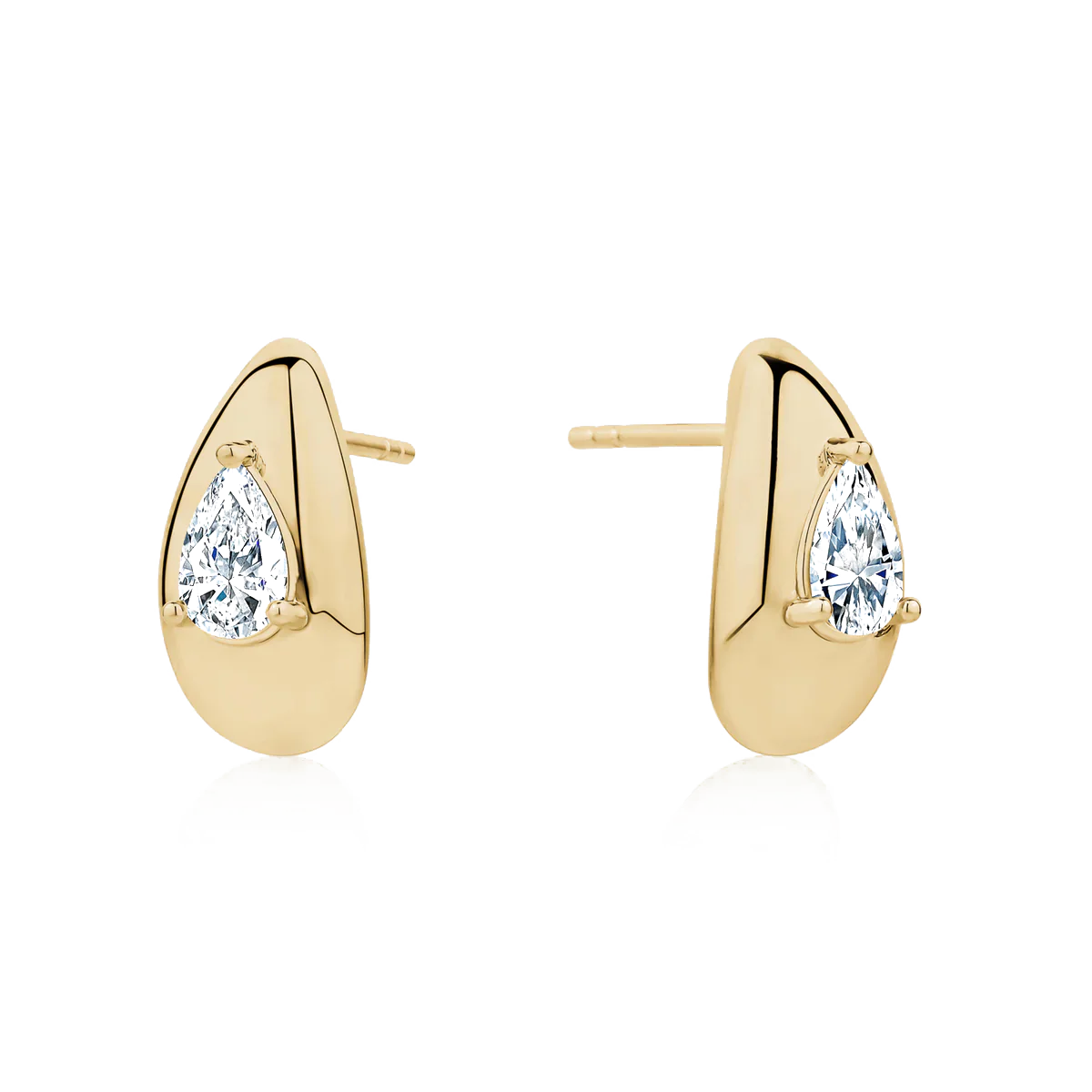 L’Orée Lab Grown Tear Drop Puff Earrings