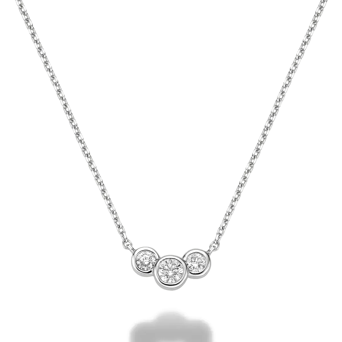 L’Orée Tri-Lab Diamond Bezel Set Necklace