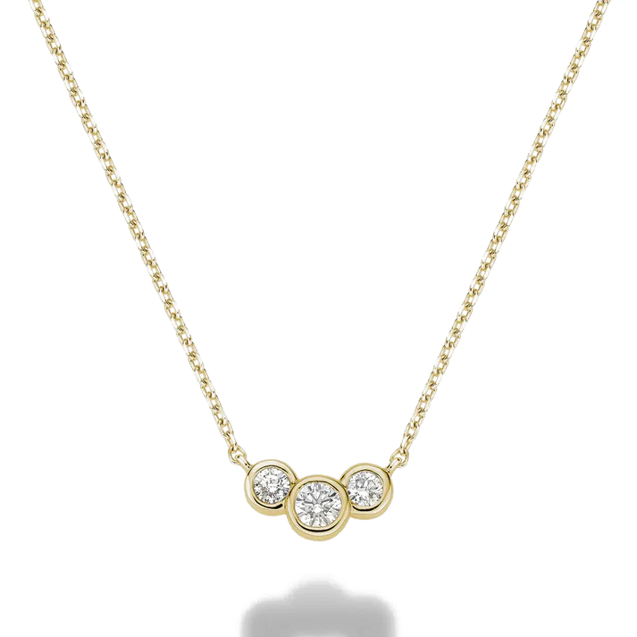 L’Orée Tri-Lab Diamond Bezel Set Necklace