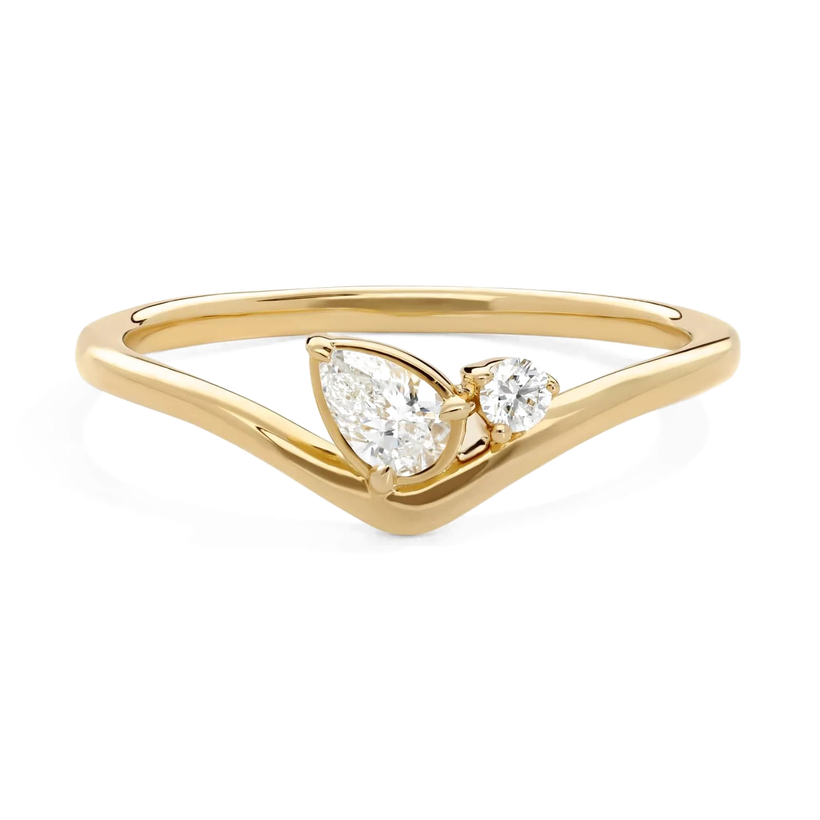 L’Orée Toi et Moi Pear Cut and Round Cut Lab Grown Diamond Ring